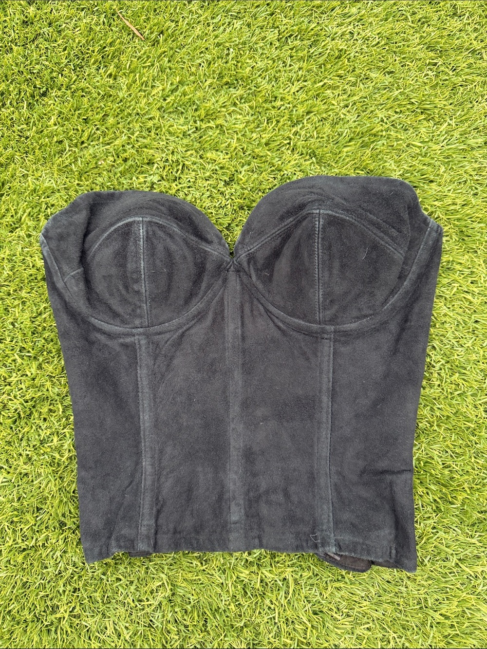 Trashy Diva Black Strapless Suede Bustier Top